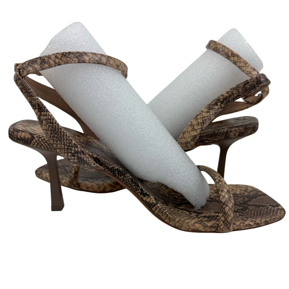 NEW YORK & CO ASHLYN SNAKE PRINT SQUARE TOE HEELS IN NATURAL NWOB SIZE 11 - Picture 5 of 14